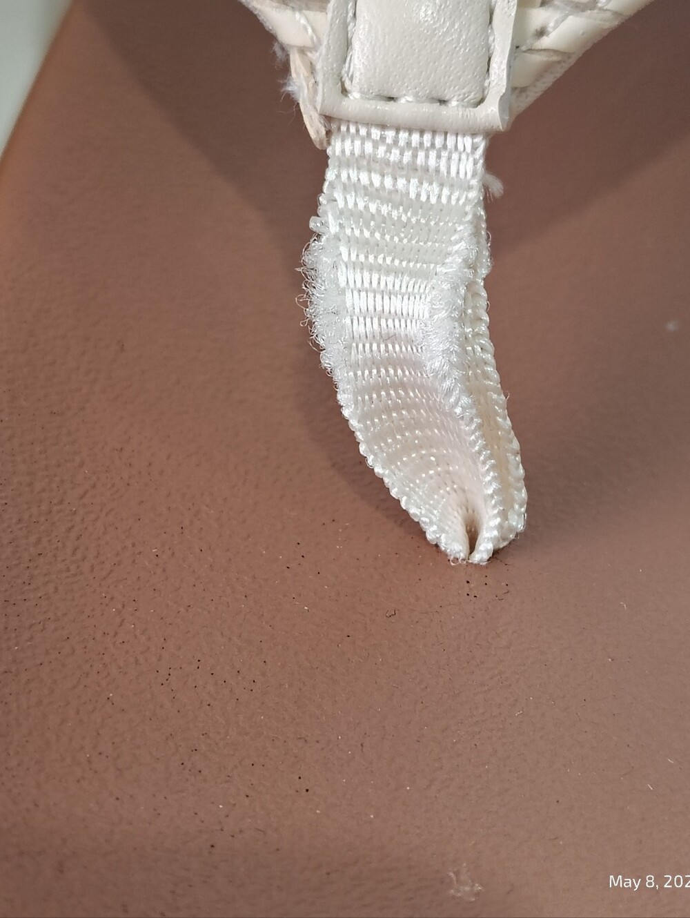 COBIAN PALMILLA WOMENS FLIP FLOP SZ 8 CREAM/ TAN COMFORT ARC SUPPORT - Picture 5 of 6